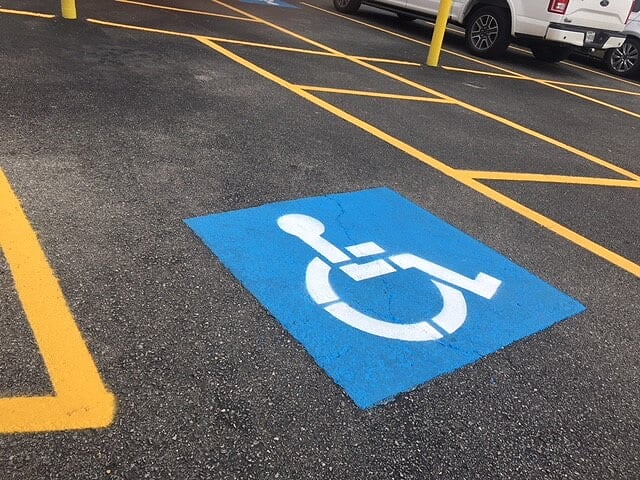 Blue handicap stenciling in your parking lot Westfield, Indiana